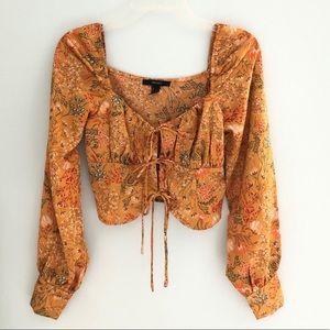 Floral Top Yellow Mustard Size Small
